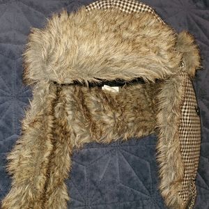Houndstooth Fur hat